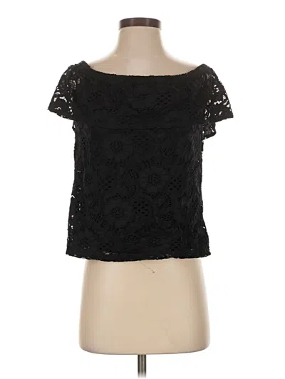 Pre-owned Aqua Short Sleeve Top Black Boatneck Tops
