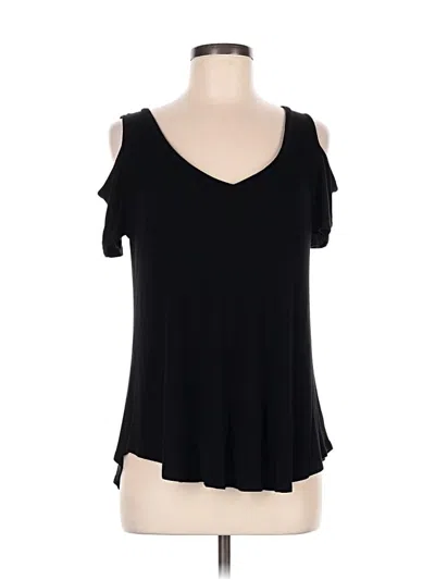 Pre-owned Aqua Short Sleeve Top Black Cold Shoulder Neckline Tops