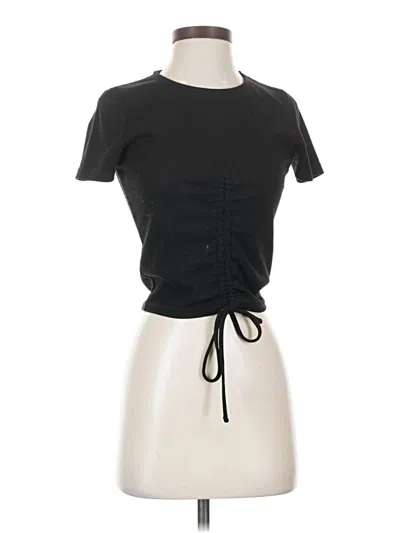 Pre-owned Aqua Short Sleeve Top Black Keyhole Neckline Tops