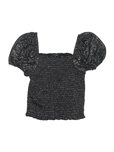 Pre-owned Aqua Kids' Short Sleeve Top Black Square Neckline Tops