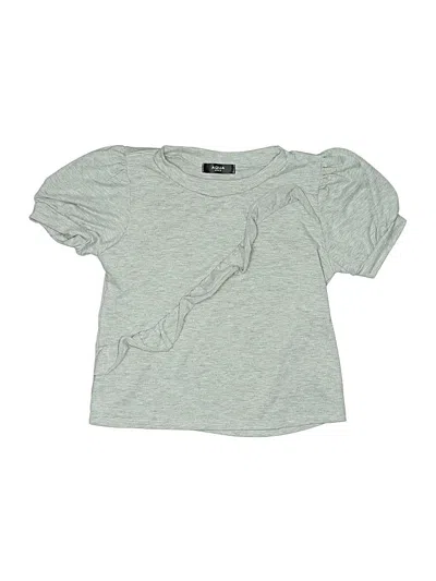 Pre-owned Aqua Kids' Short Sleeve Top Gray Ruffles Neckline Tops