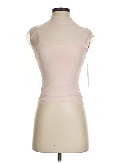 Aqua Short Sleeve Top Tan High Neck Tops In Pink