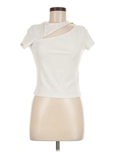 Pre-owned Aqua Short Sleeve Turtleneck In White