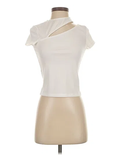Pre-owned Aqua Short Sleeve Turtleneck In White