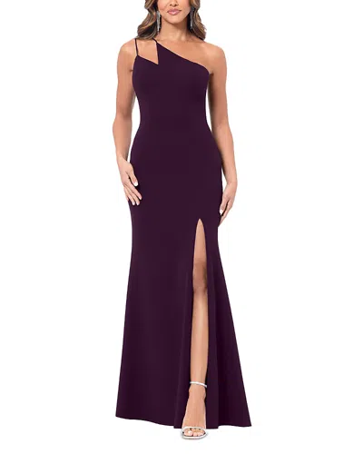 Aqua Single Shoulder Fitted Gown - Exclusive In Mulberry