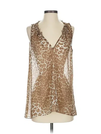Pre-owned Aqua Sleeveless Blouse In Tan
