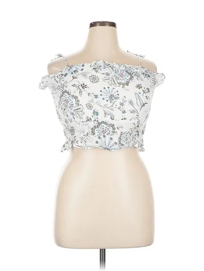 Pre-owned Aqua Sleeveless Blouse In White