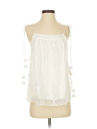 Pre-owned Aqua Sleeveless Blouse In White