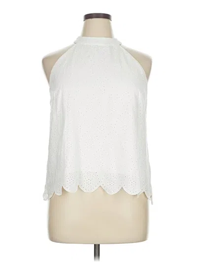 Pre-owned Aqua Sleeveless Blouse In White