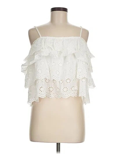 Pre-owned Aqua Sleeveless Blouse In White