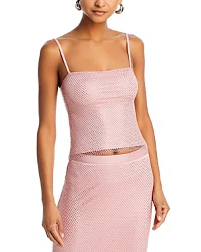 Aqua Sleeveless Crystal Embellished Mesh Top - 100% Exclusive In Pink