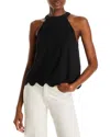 Aqua Sleeveless Eyelet Top - Exclusive In Black