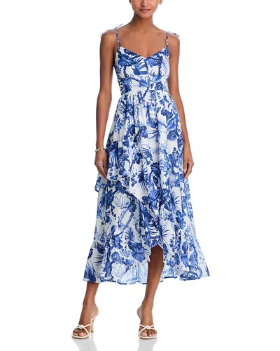 Aqua Sleeveless Floral Midi Dress - Exclusive In Multi