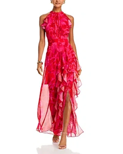 Aqua Sleeveless Ruffled Maxi Dress - 100% Exclusive In Fushia/poppy