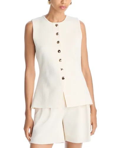 Aqua Sleeveless Sweater - Exclusive In White