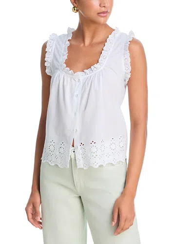 Aqua Sleeveless Tank Top - Exclusive In White