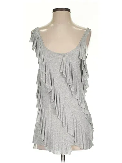 Pre-owned Aqua Sleeveless Top Gray One Shoulder Neckline Tops