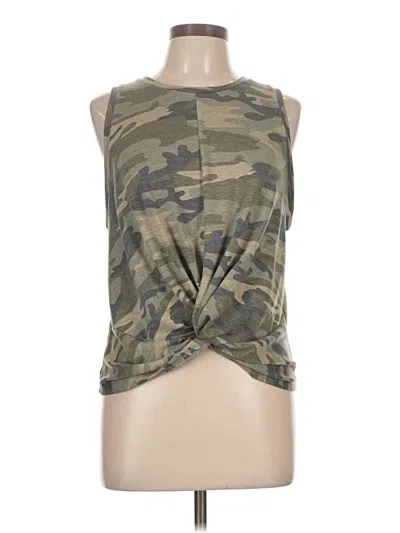 Pre-owned Aqua Sleeveless Top Green Keyhole Neckline Tops