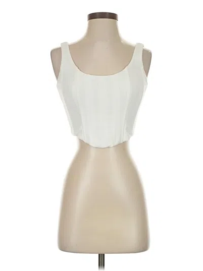 Pre-owned Aqua Sleeveless Top Ivory Sweetheart Neckline Tops In White