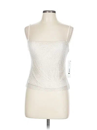 Aqua Sleeveless Top Silver Strapless Neckline Tops In Neutral