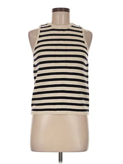 Pre-owned Aqua Sleeveless Top Tan Halter Neckline Tops