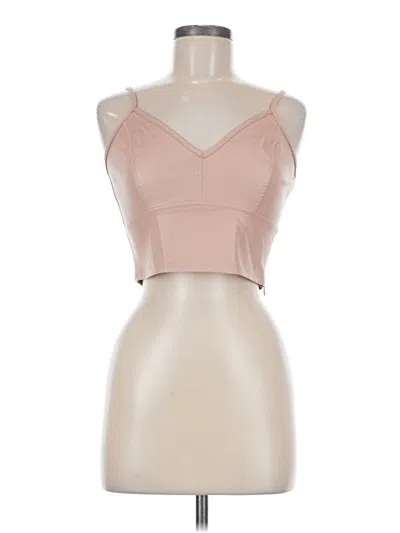 Pre-owned Aqua Sleeveless Top Tan Strapless Neckline Tops In Brown