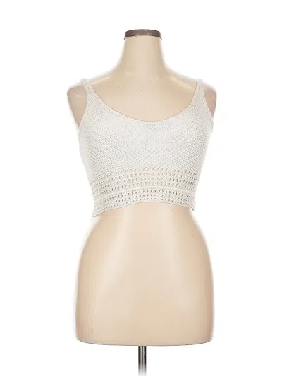 Pre-owned Aqua Sleeveless Top White Strapless Neckline Tops