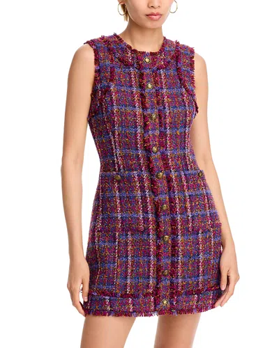 Aqua Sleeveless Tweed Mini Dress - Exclusive In Jewel Multi