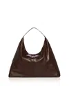 Aqua Slouchy Leather Hobo Tote - Exclusive In Brown