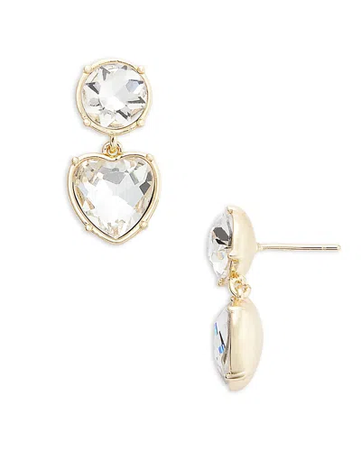 Aqua Small Heart Drop Earrings Exclusive In Gold