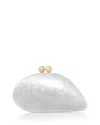 Aqua Small Pearl Look Clutch - Exclusive In White