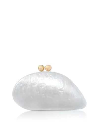 Aqua Small Pearl Look Clutch - Exclusive In White