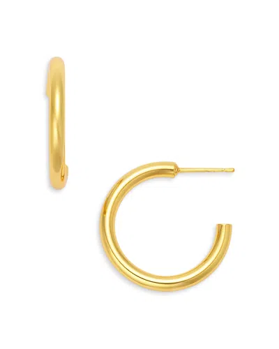 Aqua Small Tubular C Hoop Earrings - Exclusive In Gold