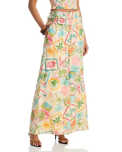 Aqua Smocked Waist Pants - Exclusive In Multi