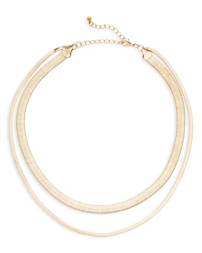 Aqua Snake Chain Layered Collar Necklace, 16-19 - Exclusive In Gold