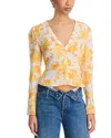 Aqua Soft Printed Peplum Blouse - Exclusive In Yellow