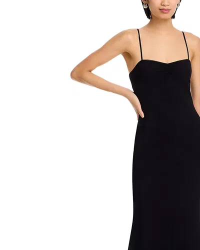 Aqua Solid Mesh Maxi Dress - Exclusive In Black