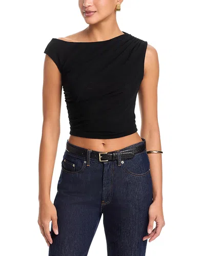 Aqua Solid Mesh Top - Exclusive In Black