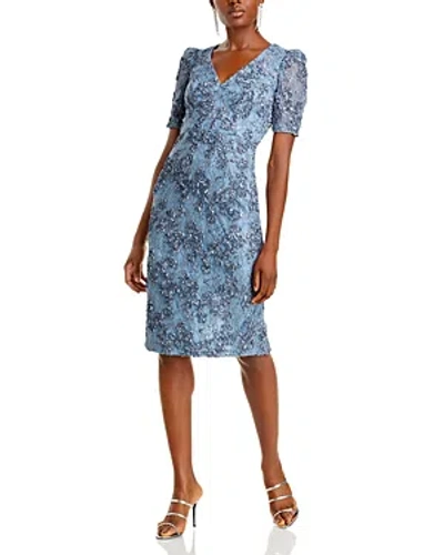 Aqua Soutache V Neck Midi Dress In Smoke