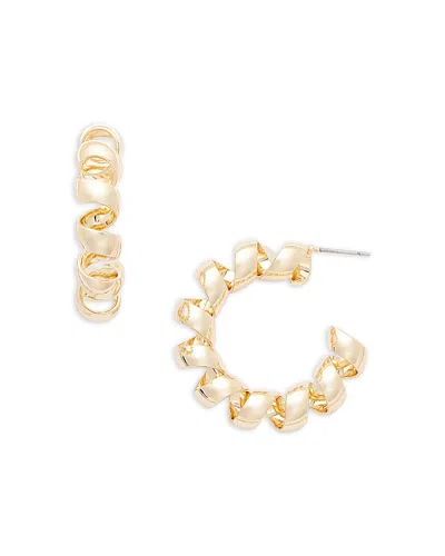 Aqua Spiral Hoop Earrings - Exclusive In Gold
