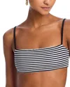 Aqua Square Neck Bikini Top - Exclusive In Black Stripe