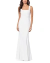 Aqua Square Neck Mermaid Gown In Ivory