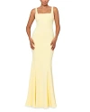 Aqua Square Neck Mermaid Gown In Lemon