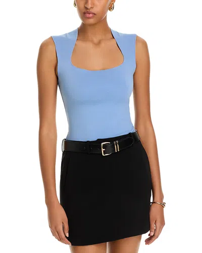 Aqua Square Neck Sleeveless Top - Exclusive In Light Blue