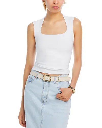 Aqua Square Neck Sleeveless Top - Exclusive In White