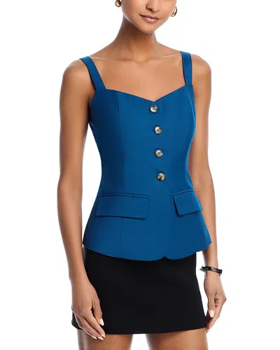 Aqua Square Neck Tank Vest - Exclusive In Blue