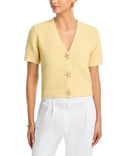 Aqua Starfish V Neck Cardigan - Exclusive In Yellow