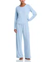 Aqua Starlette Pointelle Long Pajama Set - Exclusive In Blue