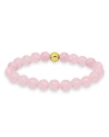 Aqua Sterling Silver & Stone Beaded Stretch Bracelet - 100% Exclusive In Rose Quartz/gold