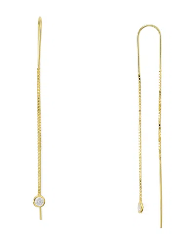 Aqua Sterling Silver Dangling Threader Earrings - Exclusive In Gold